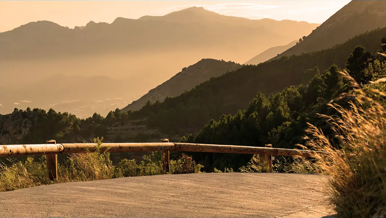 Mountain road hairpin turn close to Alicante