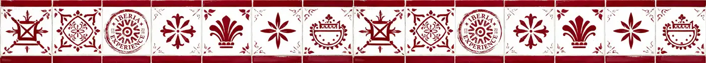 white and red Spanish tiles logo IBEX