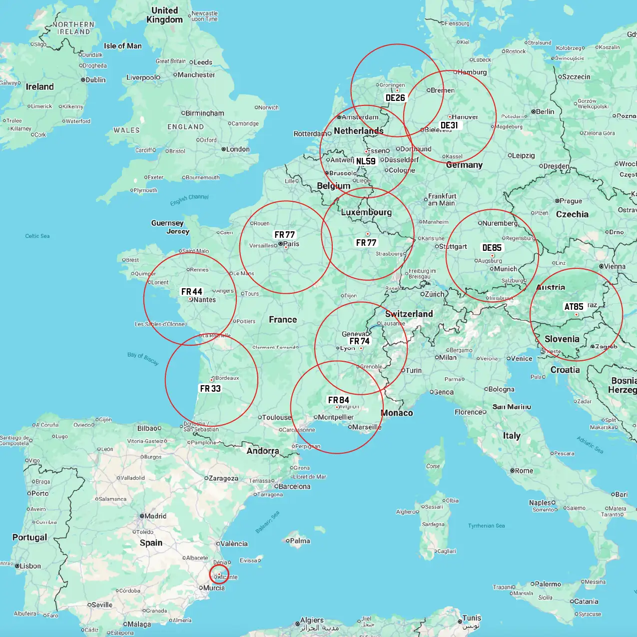Ubicaciones de transporte de motocicletas a IBEX26
